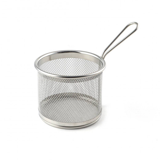 Stainless Steel Round Fry Basket - 8.5 cm