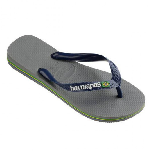 Havaianas Brasil Logo Steel Grey/Navy Blue 37/38