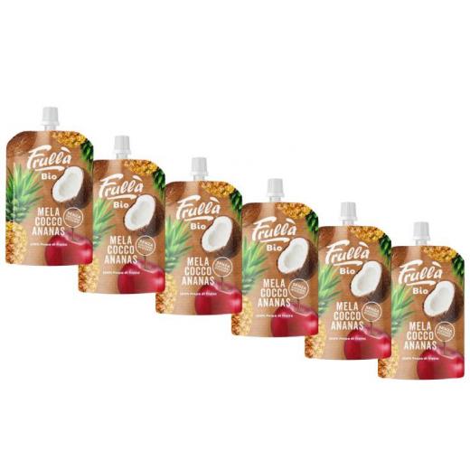 Frulla Organic Apple Coconut Pineapple Baby Food, 6 Packs