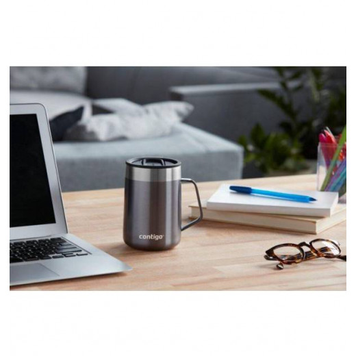 Contigo Vacuum Insulated Stainless Steel Mug With Grip Handle And Lid, Grey Color, 420 Ml