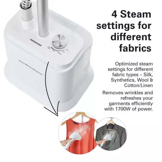 Hamilton Beach Garment Steamer, 1700w, White