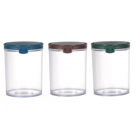 Round Airtight Food Container Jar 1.2 L Brown