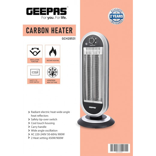 GEEPAS Carbon Heater GCH28531 With Oscillation Function