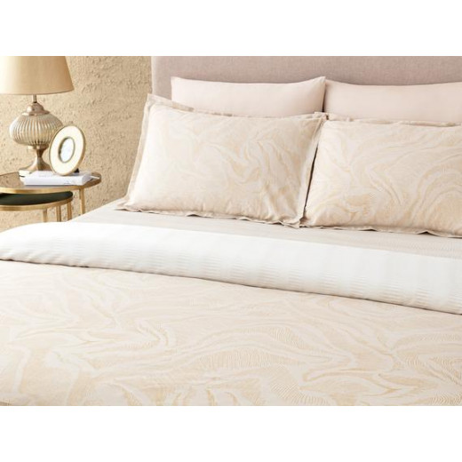 Madame Coco Coyan Double Size Silk Satin Duvet Cover Set - Beige