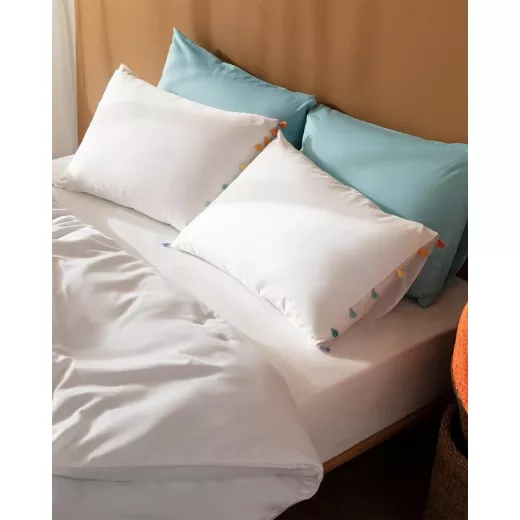 Double satin duvet cover set - white, Madame Coco