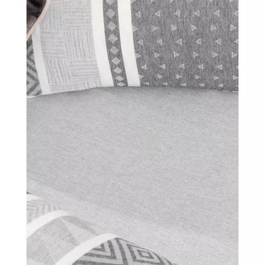 Madame Coco Semnoz Double Size Jacquard Duvet Cover Set - Gray/Anthracite