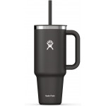 Hydro Flask - Travel Tumbler - Thermal Mug 1180 ml (40 oz) with Lockable Press-in Straw Lid, Black