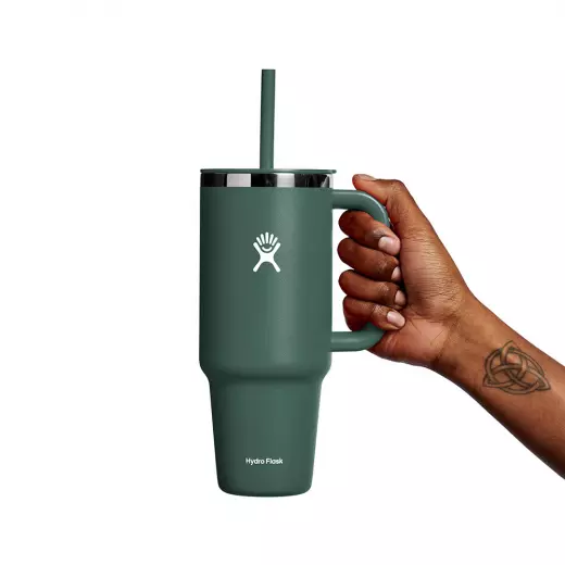 Hydro Flask - Travel Tumbler - Thermal Mug 1180 ml (40 oz) with Lockable Press-in Straw Lid, FIR