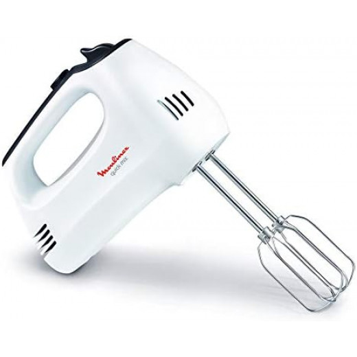 Moulinex Quick Mix Hand Mixer, 300 Watts, White, Plastic, Hm310127