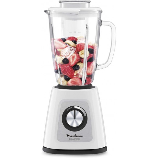 Moulinex Blendforce glass Blenders, White, 700 Watts - LM438127