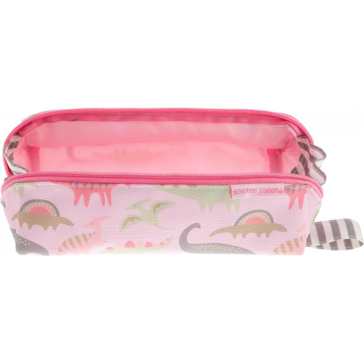 Stephen Joseph All Over Printed Pencil Pouch, Pink Dino