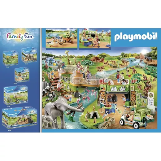 Playmobil  Large City Zoo Playset with Animals, Enclosures, Scenery, a Zook