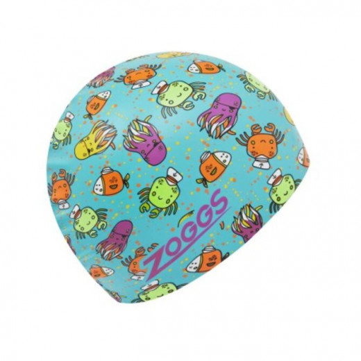 Zoggs Sea Life printed silicone swimming cap for adults