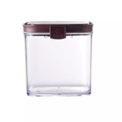 Square Airtight Food Container Jar 1.1 L, Brown