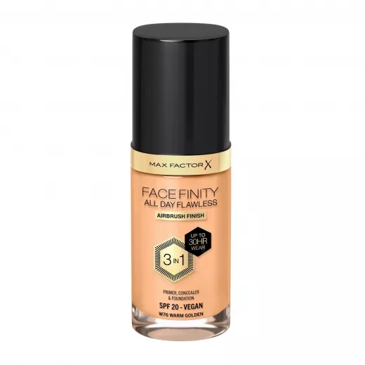 Max Factor Facefinity All Day Flawless 3 in1 Foundation 30ml W76 WARM GOLDEN