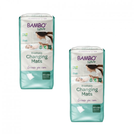 Bambo Nature Changing Mat, 60 X 60 Cm, White Color, 2 Packs