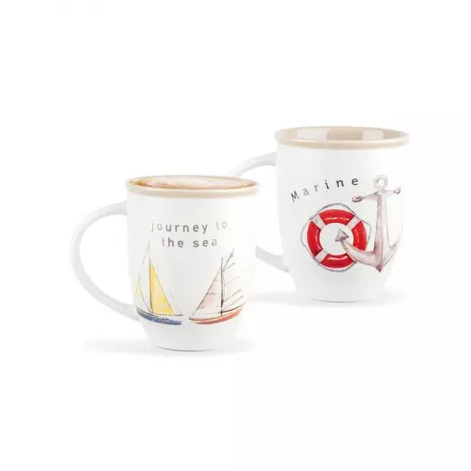 Madame Coco Marine Pente Grosse 2-Piece Mug Set