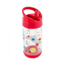 Stephen Joseph Space Rocket Clear Flip Top Water Bottle