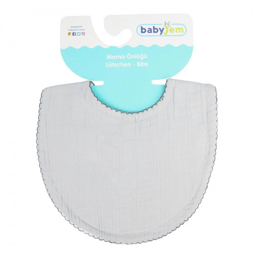 BabyJem Muslin Bib PLAIN, Grey