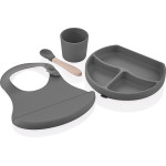 BabyJem Silicone Feeding Set, Grey