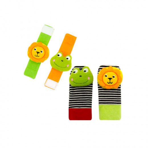 Babyjem Wrist & Foot Rattle, Frog & Lion