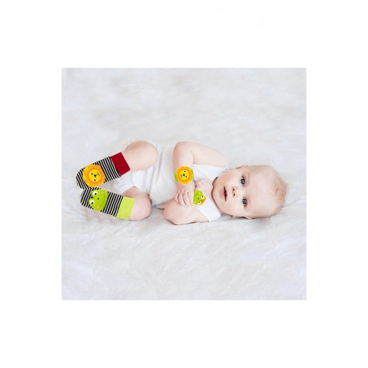 Babyjem Wrist & Foot Rattle, Frog & Lion