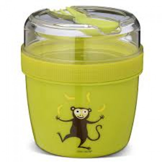 Carl Oscar N'ice Cup™ Snack container with cooling element - 0.5 L - Including Cutlery - Lime