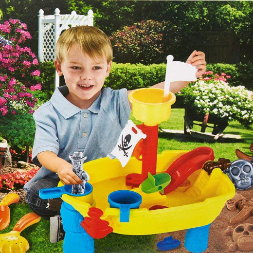 24-Piece Pirate Ship Boat Sand and Water Table Play Set