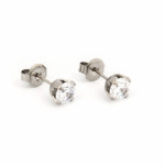 Studex Stainless Steel Prong setting with 6MM Cubic Zirconia to use as Ear Piercing Stud