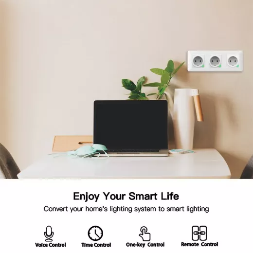 MOES Tuya Smart Wall Socket WiFi, White