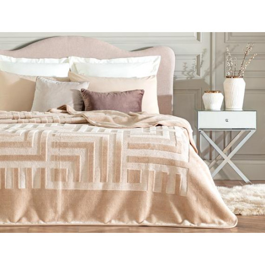 lMadame Coco Cheap Clementine Mink Emboss Double Blanket - Beige