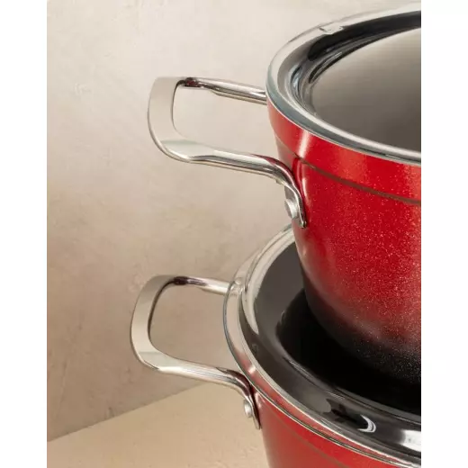 Madame Coco Titanium Professional Cookware Set 7 Pieces - Red