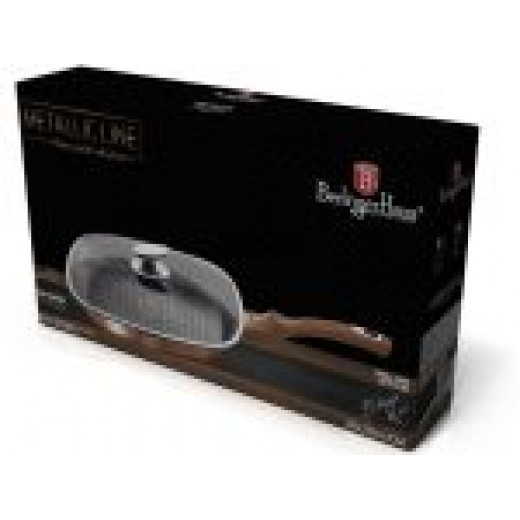 Berlinger Haus Grill Pan with Glass Lid 28 cm  Rose Gold Collection