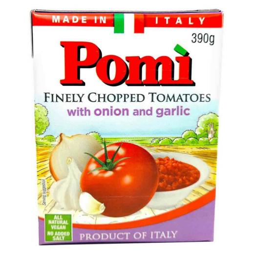 Pomi Finely Chopped Tomatoes With Onion and Garlic 390 g