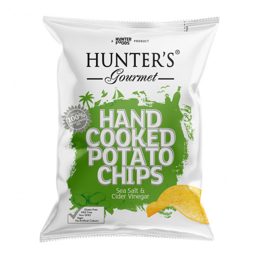 Hunter’s Gourmet Hand Cooked Potato Chips – Classique Range™ – Sea Salt & Cider Vinegar (125 gm)