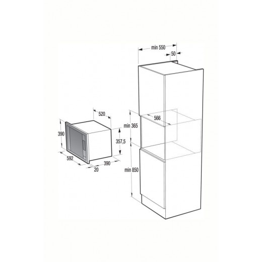 Gorenje Microwave  Built-in 60cm Grill