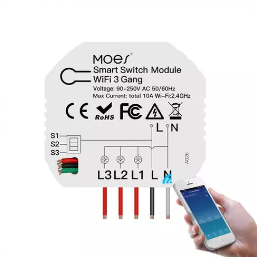 Moes WiFi Smart Light Switch 3 4 Gang 1 2 Way Module Wireless Home Switch Modular