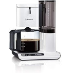 Bosch Styline TKA8011 Filter Coffee Maker, Aroma Sensor, 1.25 Litre Glass Jug, 10-15 Cups, Automatic Shut-off, Descaling System, Drip Proof, Adjustable Filter Holder, 1160