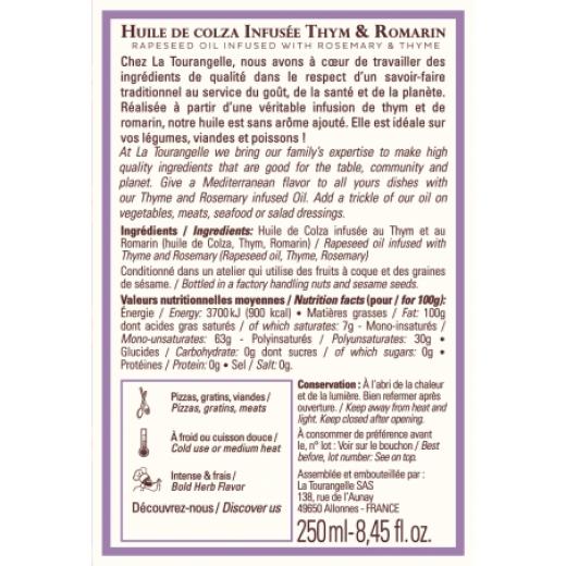 La Tourangelle Rosemary & Thyme Infused Oil (250ml)