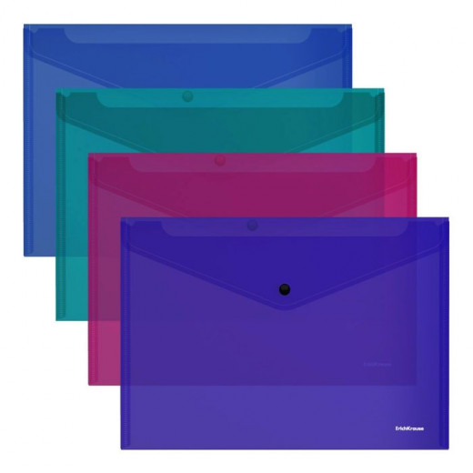 ErichKrause envelope with stamp A4 Fizzy Vivid, semi-transparent, assorted