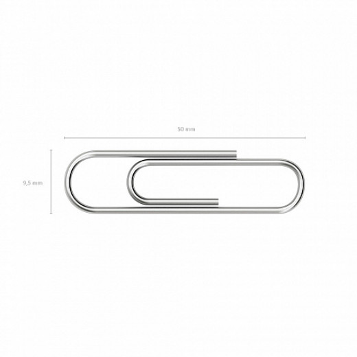 ErichKrause Paper clips plated 50mm, zinc