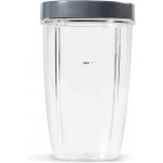 Nutri Bullet 24oz Tall Cup with Standard Lip Ring, Clear/Gray