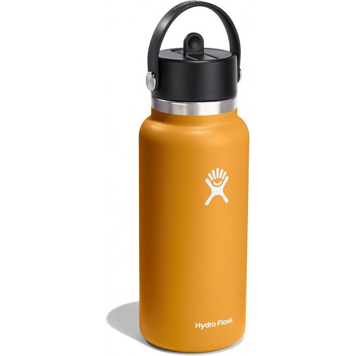 Hydro Flask 32 Oz Wide Mouth With Flex Straw Cap, Fossil Color, 946ml