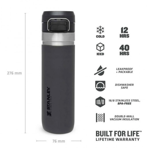 Stanley The Quick-Flip Water Bottle .7L / 24oz Charcoal Polar