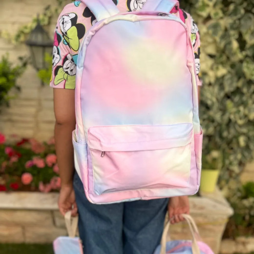 Girls School Backpack Backpack with Lunch Bag & Pencil Case Rainbow Design