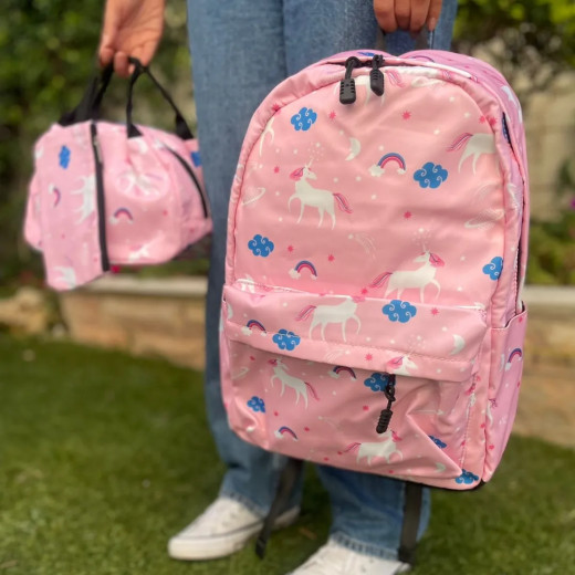 Girls School Backpack Backpack with Lunch Bag & Pencil Case Preppy