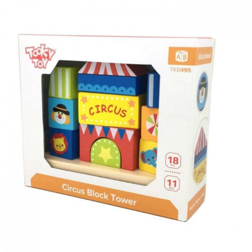 Tooky Toy Wooden Circus Blocks for 2 year old