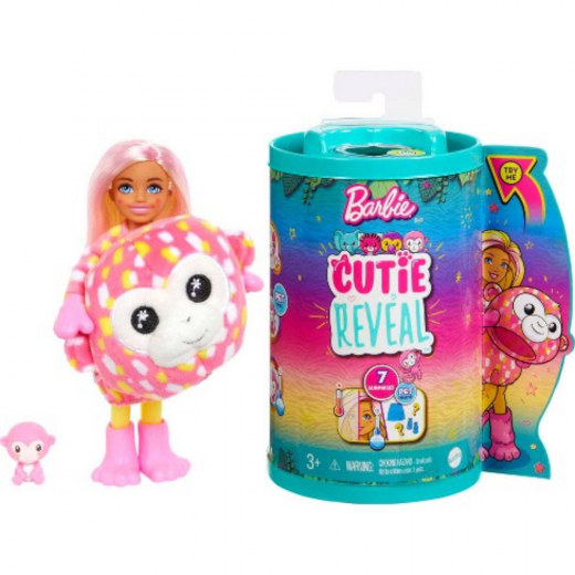 Barbie | Cutie Reveal Jungle Series Chelsea Monkey Doll