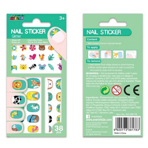 AVENIR - Nail Sticker Glitter - Animals