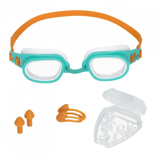 طقم نظارة مع سدادات الانف باللون برتقالي من بيست واي